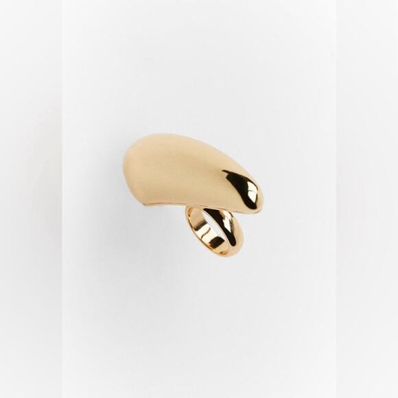 Zara Gold HORIZONTAL DROP RING NWT - Picture 4 of 8
